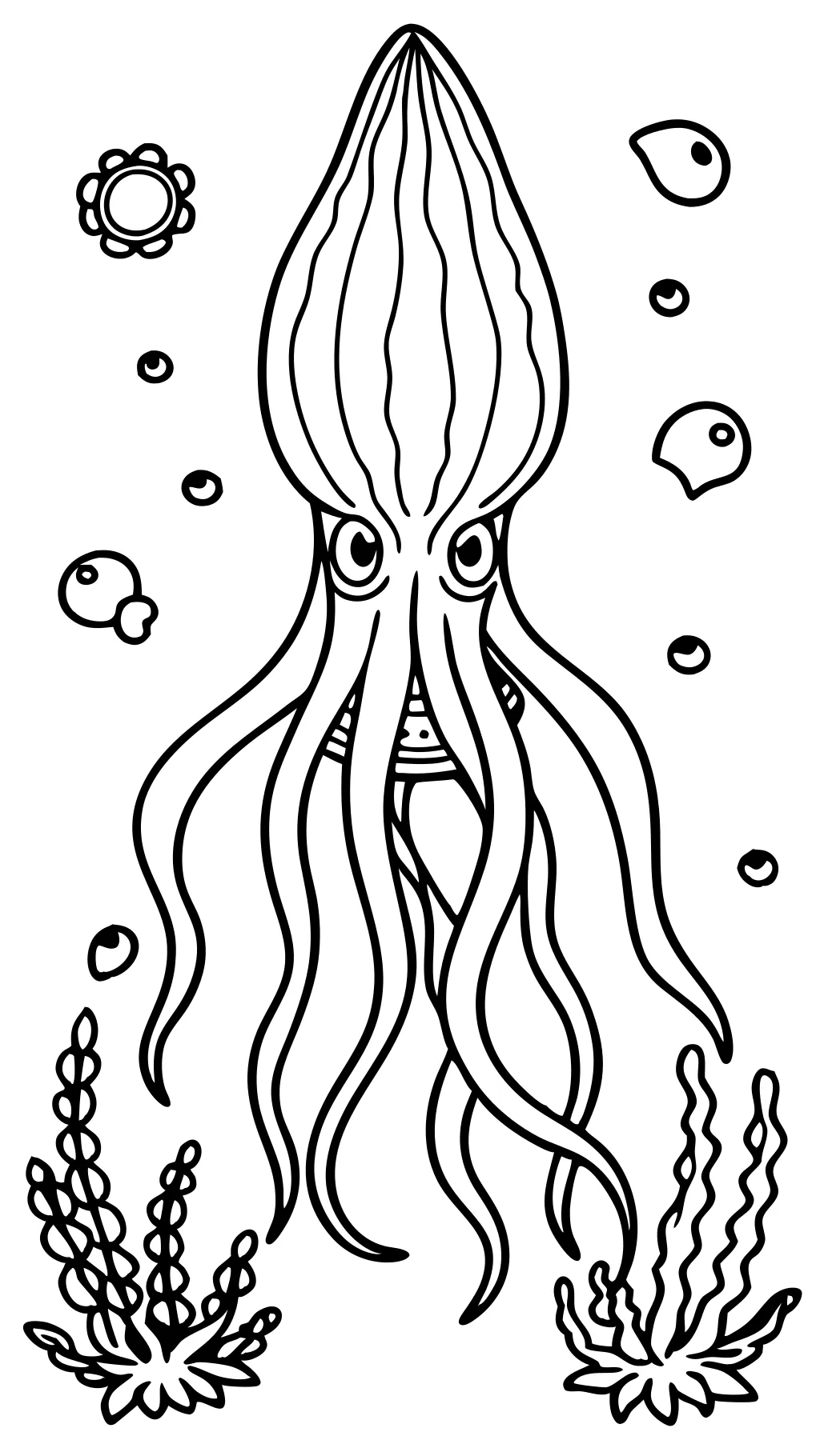 giant squid coloring page